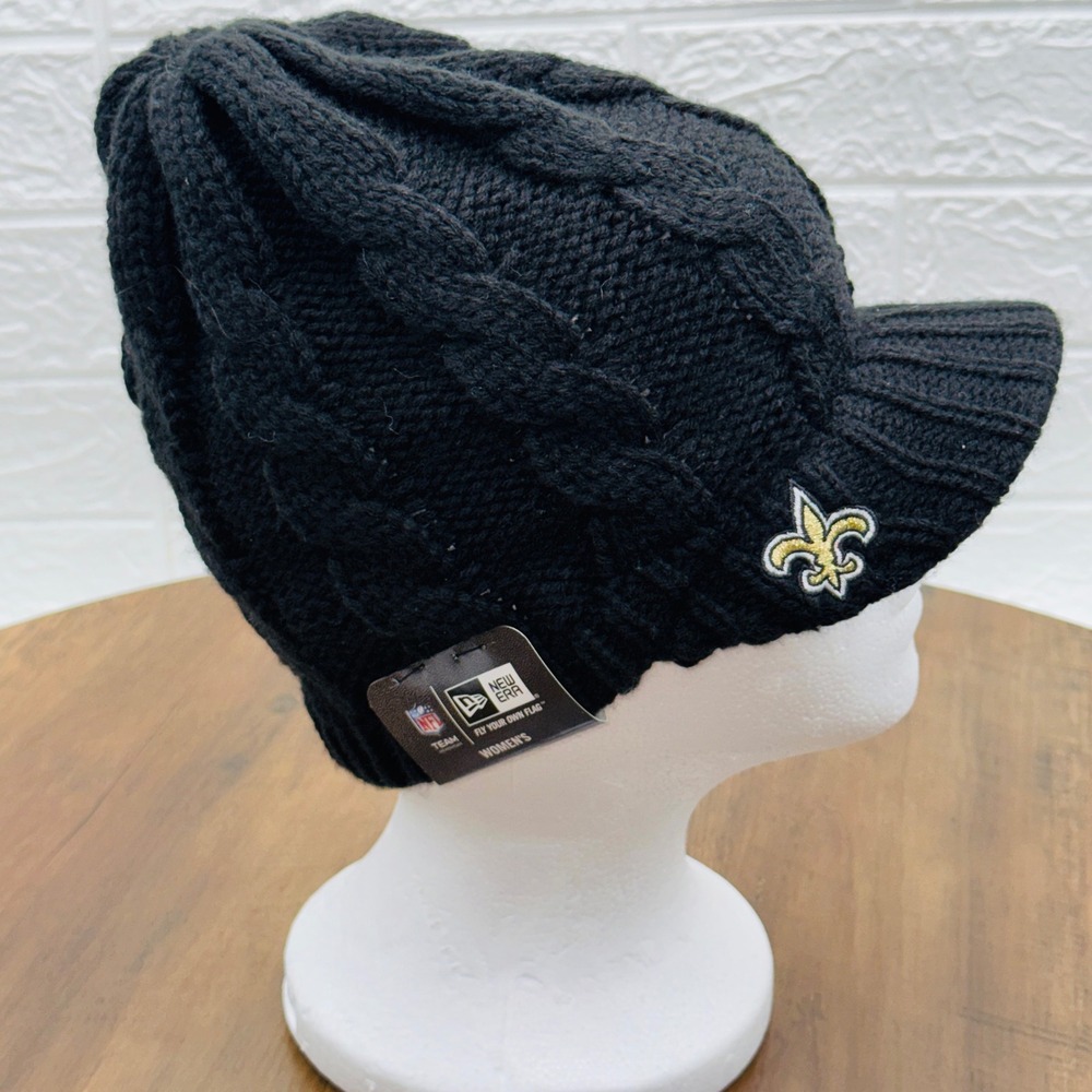 DEADSTOCK NWT! New Era New Orleans Saints "Arctic Blast" Cable Knit Visor Beanie